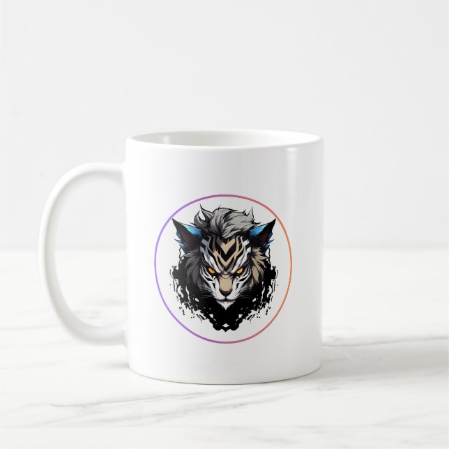 Fierce Tiger Anime Coffee Mug (Left)