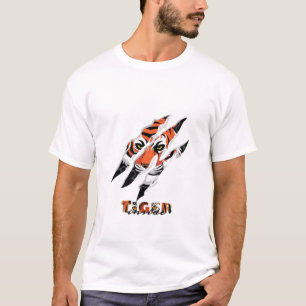 Fierce Tiger Claw Rip – Wild Beast Power Design T-Shirt
