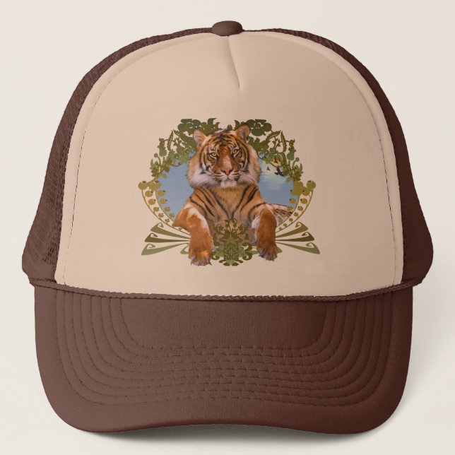 Fierce Tiger Crest Endangered Trucker Hat (Front)