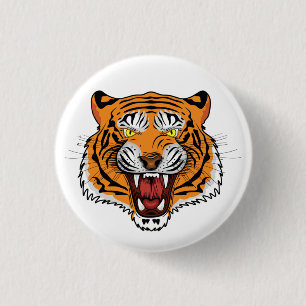 Fierce Tiger Head Illustration-24327 3 Cm Round Badge