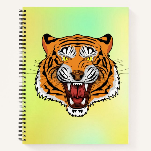 Fierce Tiger Head Illustration-24327 Hoodie Notebook (Front)