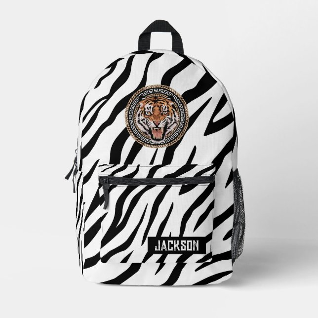 Fierce Tiger Luxury Printed Backpack (Front)