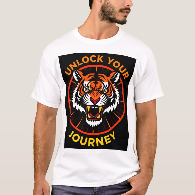 Fierce Tiger Motivational Design – Strength Power  T-Shirt (Front)