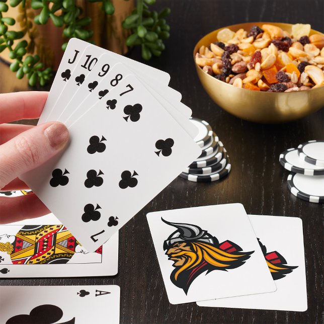 Fierce Viking Warrior Head Norse Helmet and Beard  Playing Cards (Creator Uploaded)