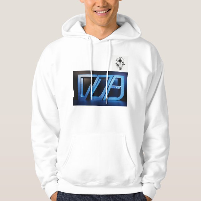 Fierce Visa Logo Art on Black and Blue Background- Hoodie (Front)