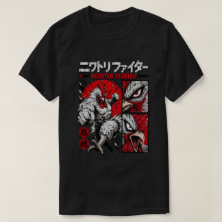 Fierce Warrior Rooster Manga Style Martial Arts T-Shirt