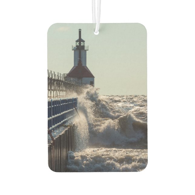 Fierce Waves At St Joseph Car Air Freshener (Back)