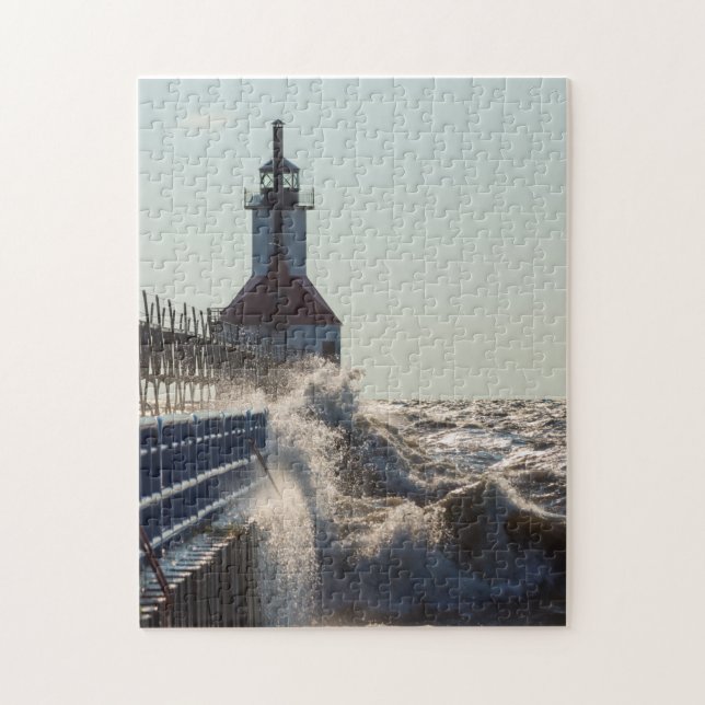 Fierce Waves At St Joseph Jigsaw Puzzle (Vertical)