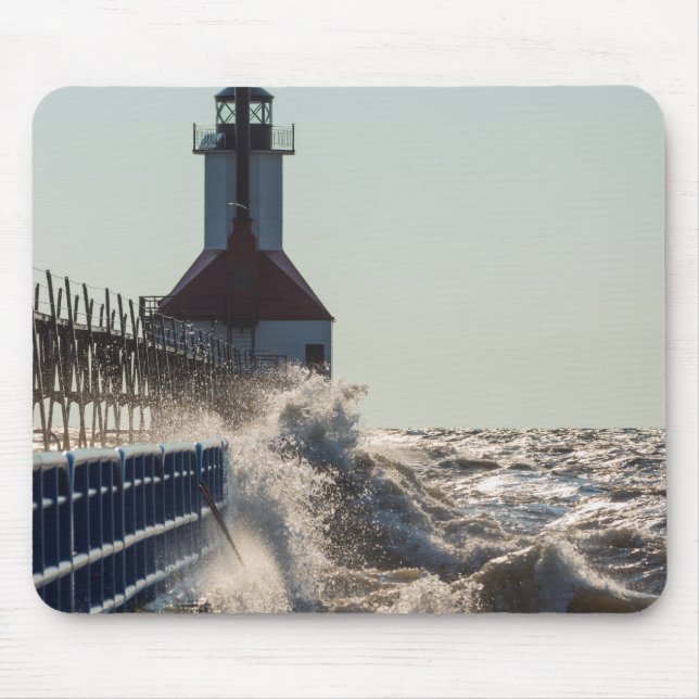 Fierce Waves At St Joseph Mouse Pad (Front)