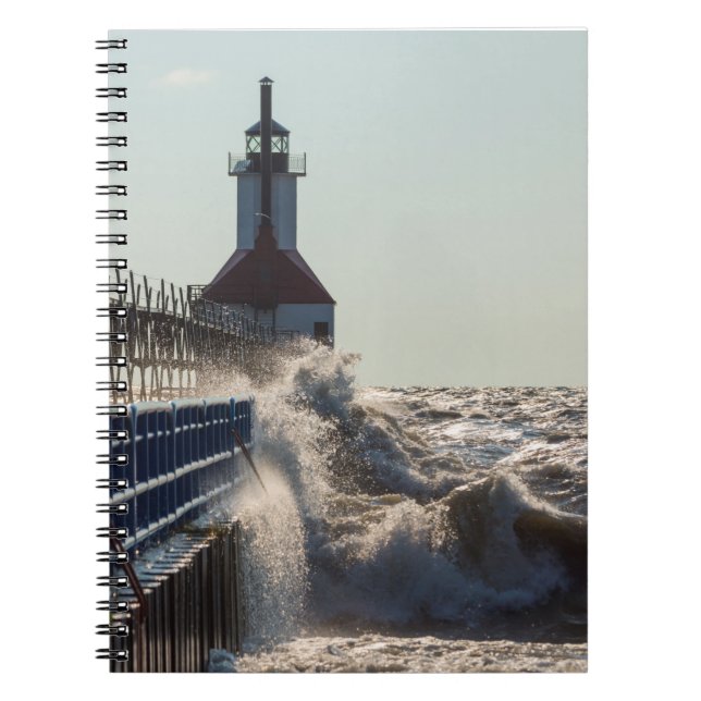 Fierce Waves At St Joseph Notebook (Front)