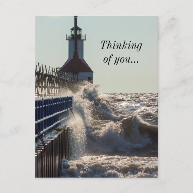 Fierce Waves At St Joseph Thinking Of You Postcard (Front)