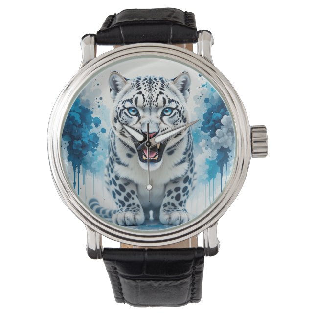 Fierce White Leopard Watch (Front)