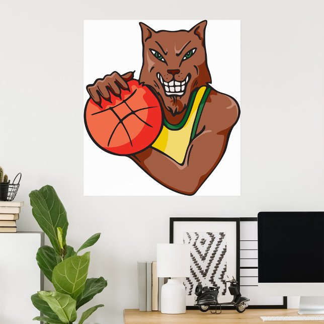 Fierce Wildcat Basketball Mascot Poster (Creator Uploaded)