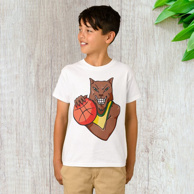 Fierce Wildcat Basketball Mascot T-Shirt (Creator Uploaded)