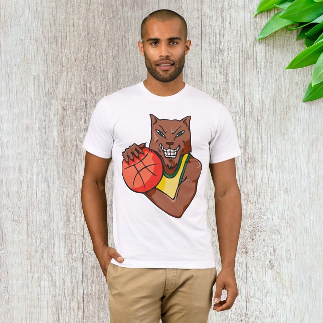 Fierce Wildcat Basketball Mascot T-Shirt (Creator Uploaded)