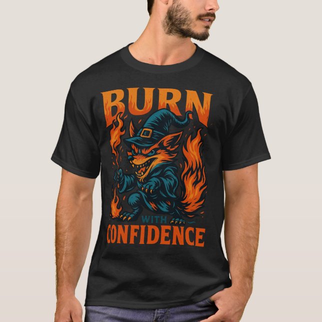 Fierce Witch Fox Cartoon Illustration T-Shirt (Front)