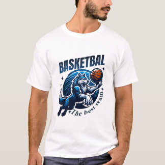 Fierce Wolf Basketball T-Shirt Design 