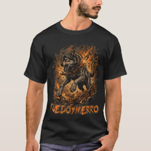 Fierce Wolf Breaking Chains Fire Iron Motivation T-Shirt