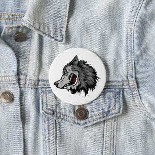 Fierce Wolf Head Bold Wild Animal 7.5 Cm Round Badge