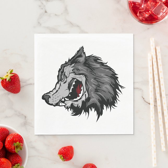 Fierce Wolf Head Bold Wild Animal Napkin (Creator Uploaded)