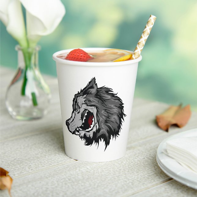 Fierce Wolf Head Bold Wild Animal Paper Cups (Creator Uploaded)