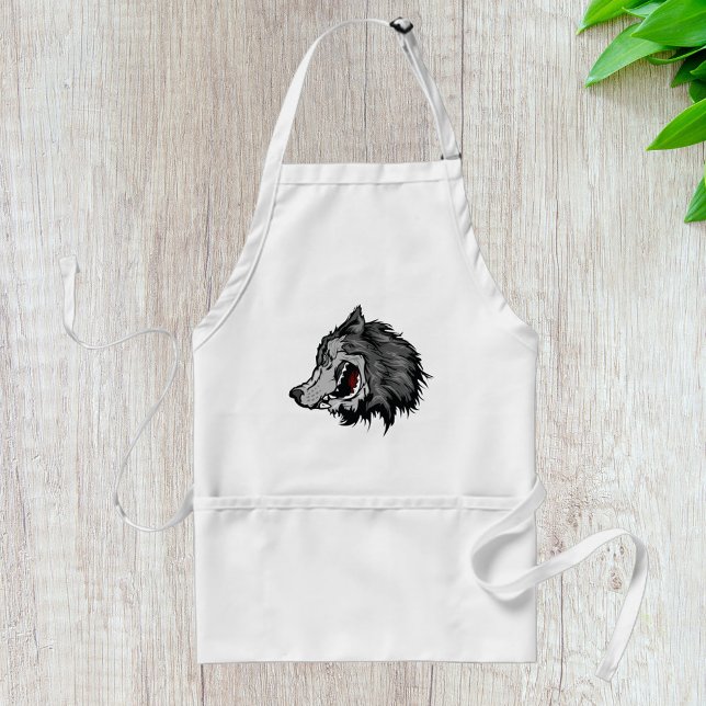 Fierce Wolf Head Bold Wild Animal Standard Apron (Creator Uploaded)