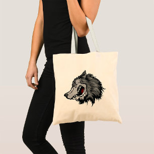 Fierce Wolf Head Bold Wild Animal Tote Bag