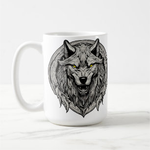 Fierce Wolf Mandala: Symbol of Strength Coffee Mug