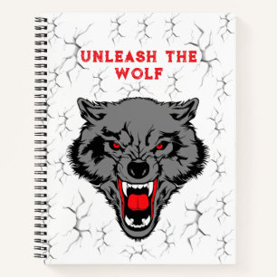 Fierce Wolf Red Eyes Gothic Wolf Notebook