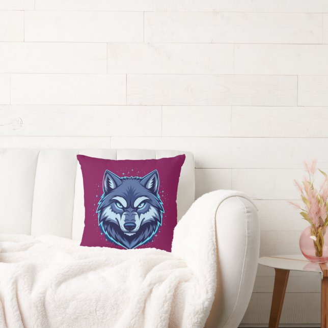 Fierce Wolf – Symbol of Strength and Freedom Cushion (Couch)