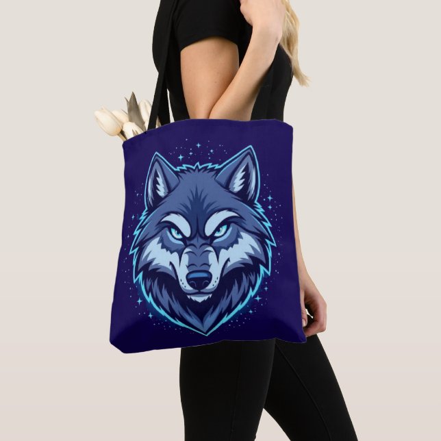 Fierce Wolf – Symbol of Strength and Freedom Tote Bag (Close Up)