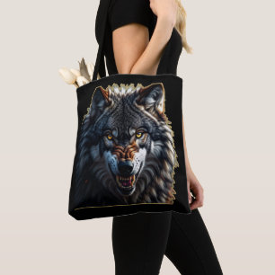 Fierce Wolf – Symbol of Strength and Freedom Tote Bag