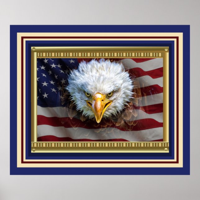 Fiercely Patriotic Eagle Poster (Front)