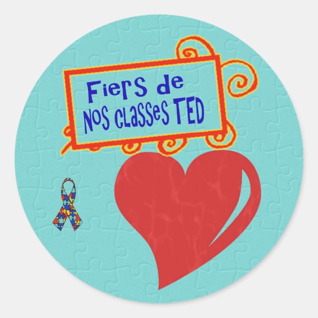 Fiers de nos classes TED - autocollants Classic Round Sticker (Front)