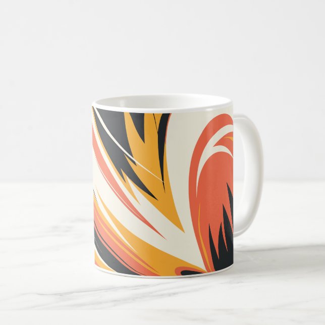 Fiery Abstract Explosion in Warm Tones Coffee Mug (Front Right)