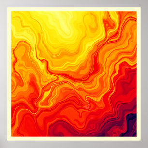 Fiery Abstract Flow Art Poster