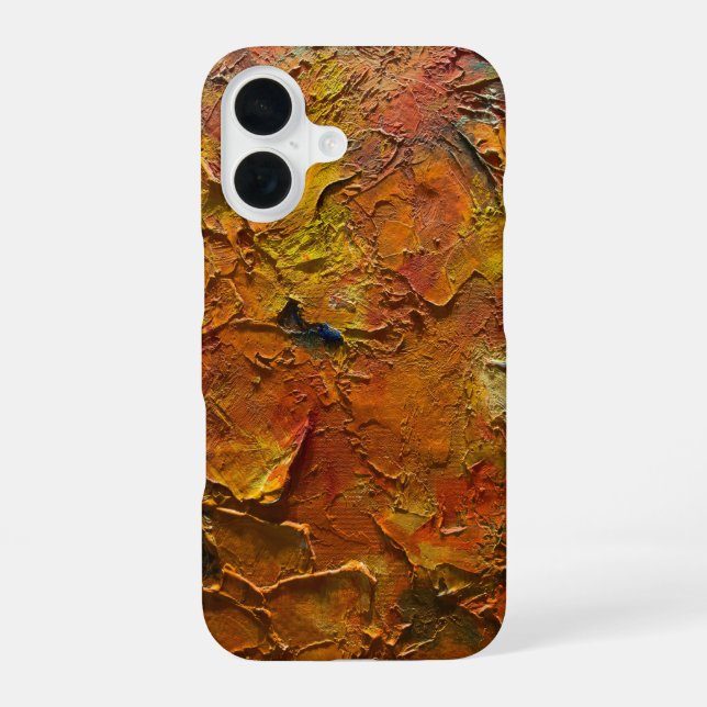 Fiery Abstract Texture iPhone 16 Case (Back)