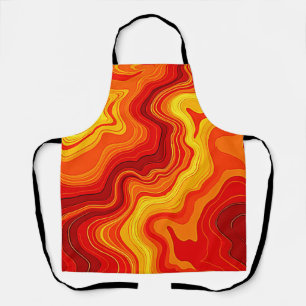 Fiery Abstract Topography Art Apron