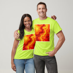 Fiery Abstract Topography Art T-Shirt