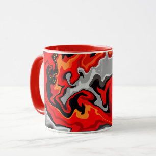 Fiery Abstraction – A Swirling Flow of Colours Mug