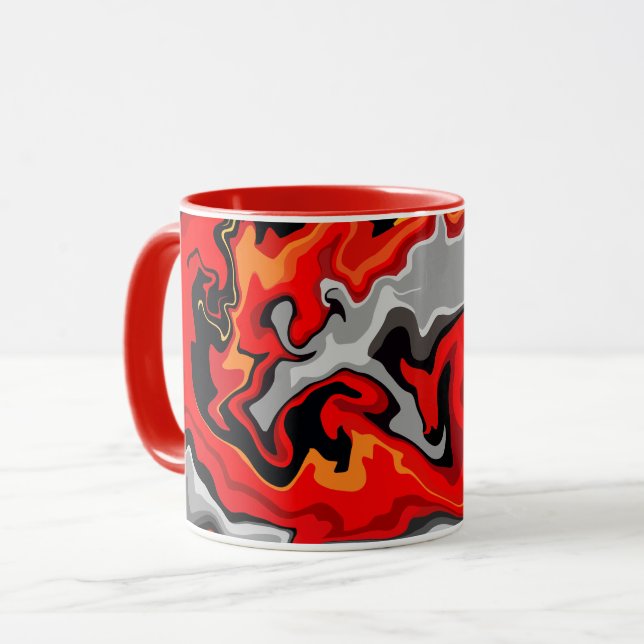 Fiery Abstraction – A Swirling Flow of Colours Mug (Front Left)