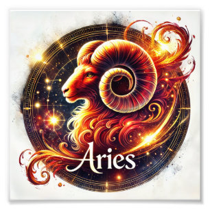 Fiery Aries Zodiac Art Photo Print