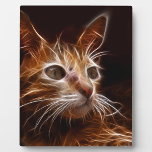 Fiery Art Cat Plaque