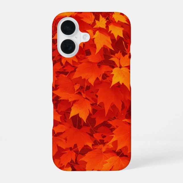 Fiery Autumn Maple Leaves iPhone 16 Case (Back)