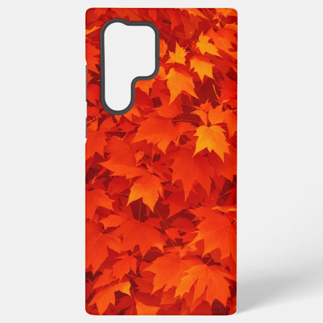 Fiery Autumn Maple Leaves Samsung Galaxy S22 Ultra Case (Back)