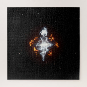 Fiery Ballerina Bell in Deep Dark Outer Space Jigsaw Puzzle