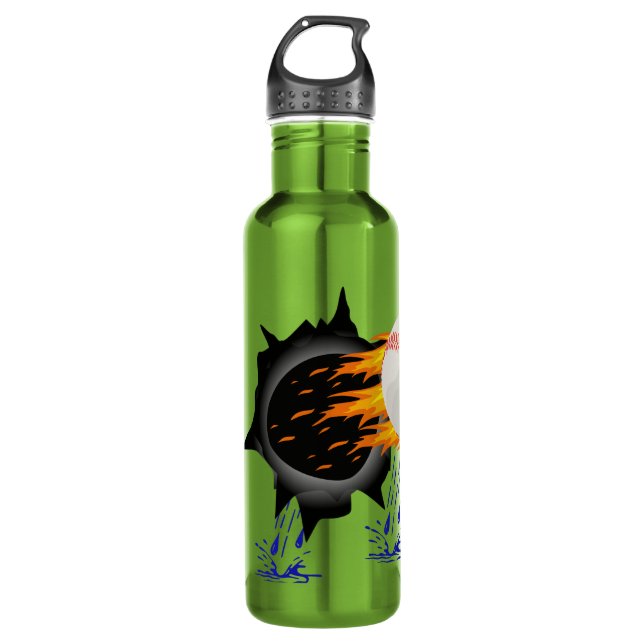 Fiery Baseball Water Bottles (Front)