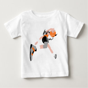 Fiery Basketball Player Dunking Graphic Baby T-Shirt
