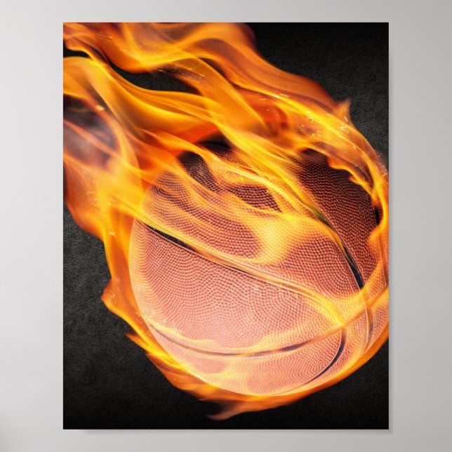 Fiery Basketball Poster (Front)