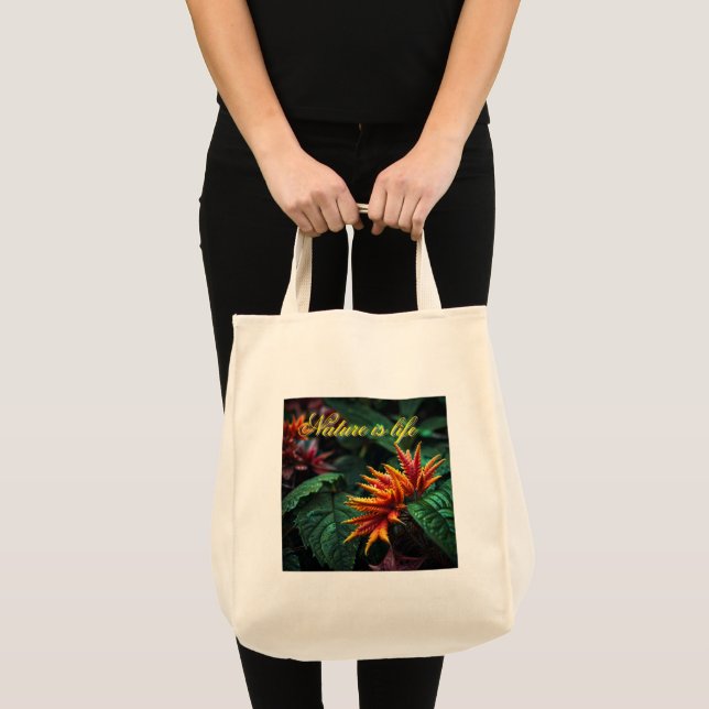 Fiery Bloom of the Enchanted Jungle Tote Bag (Front (Product))